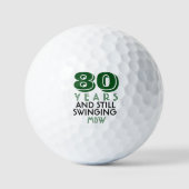 Balles De Golf Funny Golf Balls 80e fête d'anniversaire Monogramm (Recto)
