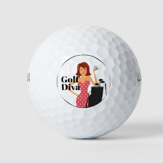Balles De Golf Funny Golf Diva Thème (Devant)