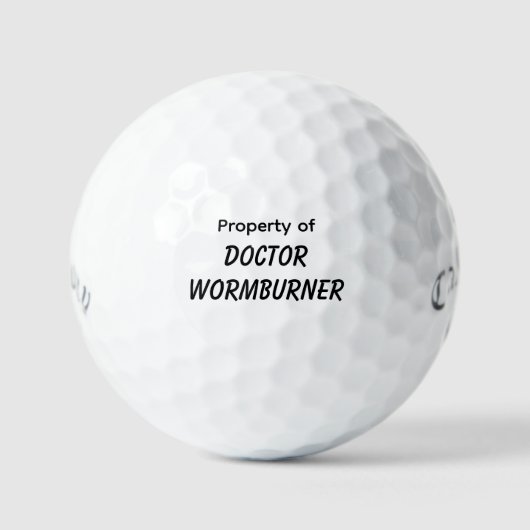 Balles De Golf Funny Golf Gift Joke Wormburner (Recto)