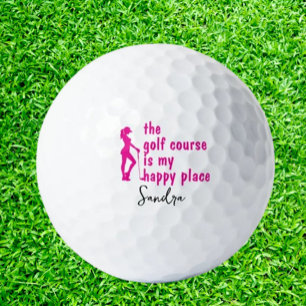 Balles De Golf Funny Golf My Happiness Lady thème Golf Balls