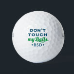 Balles De Golf Funny Novelty Golf Ball Monogrammed Ne Touchez pas<br><div class="desc">Des balles de golf pour hommes amusantes avec un monogramme personnalisé et le dicton "ne touche pas mes couilles" - qui est un jeu toujours idiot sur les mots plaisanterie sportive, et actuellement en tendance avec les règlements de distance sociale de l'ère coronavirus. Un grand cadeau pour papa si vous...</div>