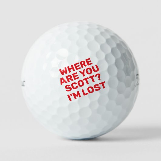 Balles De Golf Funny Red Bold Lettres Golfer Nom perdu (Recto)