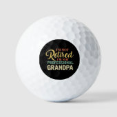 Balles De Golf Funny retired Grandpa word art professional  (Recto)