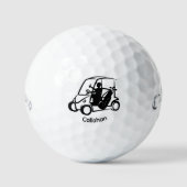 Balles De Golf Funny Trendy Golf Cart Design, Nom personnalisé (Recto)