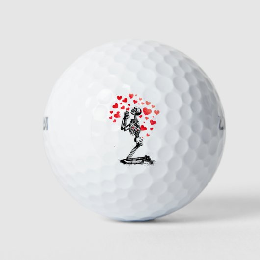 Balles De Golf Funny Vintage Skeleton Love Hearts (Devant)