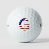 Balles De Golf G Monogramme superposé sur le drapeau américain tm (Recto)