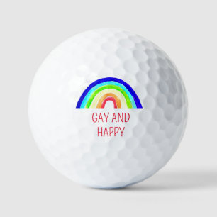 Balles De Golf Gay pride lesbienne LGBT Aquarelle arc-en-ciel