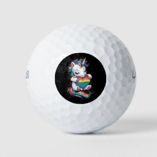 Balles De Golf Gay pride Unicorn Coeur Arc-en-ciel Drapeau Lgbt