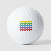 Balles De Golf Georgia Rainbow Hearts Pattern (Recto)