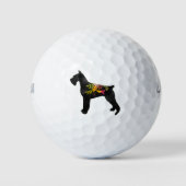 Balles De Golf Giant Schnauzer Chien CC Boho Floral Silhouette (Devant)