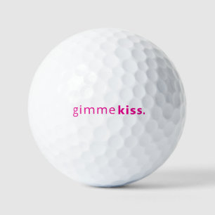 Balles De Golf Gimme Kiss moderne Texte rose typographie