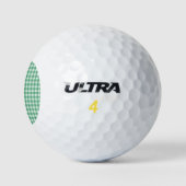 Balles De Golf Gingham vert menthe (Logo)