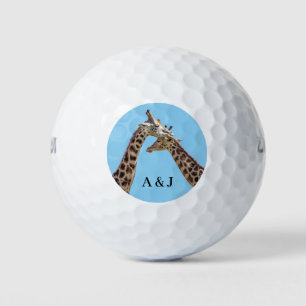 Balles De Golf Giraffe Couple Monogramme Photo
