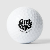 Balles De Golf Girl Power Heart Custom Text or Name (Recto)