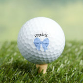 Balles De Golf Girly Light Blue Bow Lady Golfer Custom Name (T-shirt Insitu)