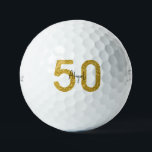 Balles De Golf Glam 50th Birthday Custom Titleist Pro V1<br><div class="desc">"50" ou tout âge. Monogramme. Glam. Name. Script.</div>