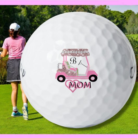 Balles De Golf Glam Glitz Monogram Rose Gold Maman