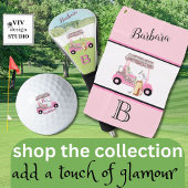 Balles De Golf Glam Glitz Nom du monogramme Rose Gold Diamond Pan