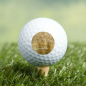 Balles De Golf Glittery Gold Glam Nom du script (T-shirt Insitu)