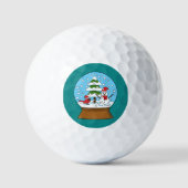 Balles De Golf Globe de neige avec le cardinal Snowman et Pine Tr (Recto)