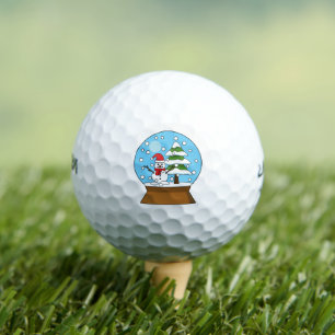 Balles De Golf Globe de neige avec Snowman et Pine Tree