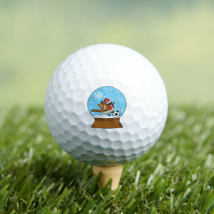 Balles De Golf Globe de neige avec un moineau mignon jouant au so