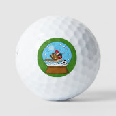 Balles De Golf Globe de neige avec un moineau mignon jouant au so (Devant)