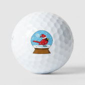Balles De Golf Globe des neiges avec cardinal rouge mignon (Devant)