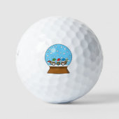 Balles De Golf Globe des neiges avec trois Chouettes Gnomes (Devant)