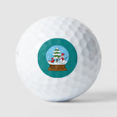 Balles De Golf Globe w Cardinal Snowman & Pine Tree | Personnalis (Devant)