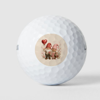 Balles De Golf Gnomes de la Saint-Valentin floraux personnalisés