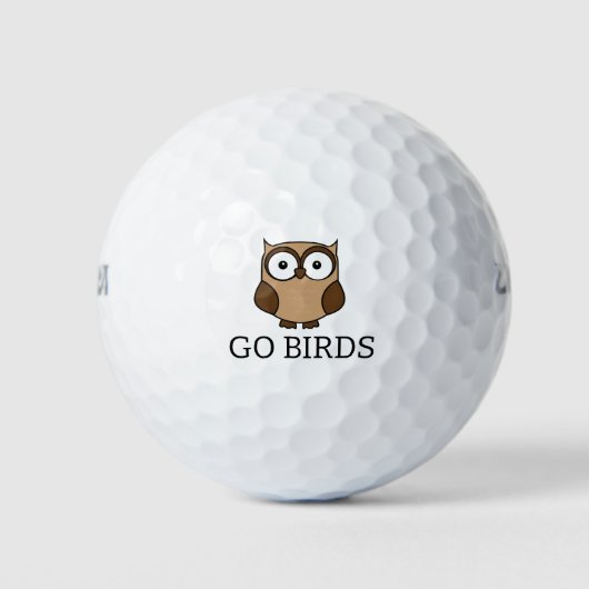 Balles De Golf GO BIRDS Chouette de dessin personnalisée (Devant)