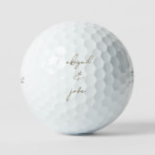 Balles De Golf Gold Custom Script Names Wedding Titleist Pro  (Recto)