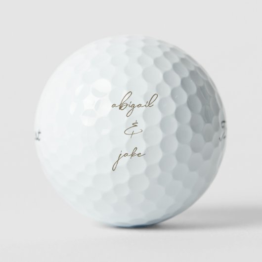 Balles De Golf Gold Custom Script Names Wedding Titleist Pro  (Recto)