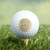 Balles De Golf Gold Glitter & Monogram, Black Script Name (T-shirt Insitu)
