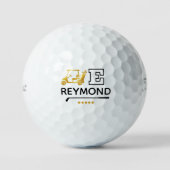 Balles De Golf Gold Golf Cart - Bold E Initial Mark (Recto)