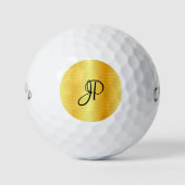 Balles De Golf Gold Look Monogrammed Elegant Nom Modèle (Devant)