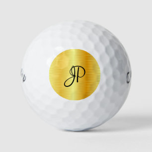 Balles De Golf Gold Look Monogrammed Elegant Nom Modèle