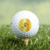 Balles De Golf Gold Look Monogrammed Elegant Nom Modèle (T-shirt Insitu)