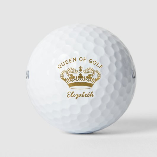 Balles de golf Gold Monogram Queen of Golf (Devant)