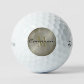 Balles De Golf Gold On Silver Initial and Name Personalized Gift (Recto)