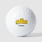 Balles De Golf Gold Owl Design Personalised (Recto)