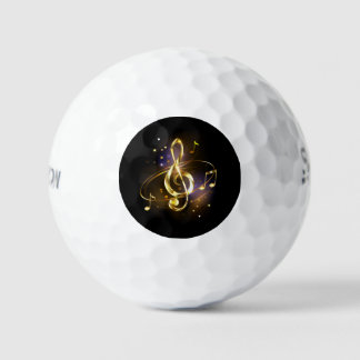 Balles De Golf Gold Treble Clef Music