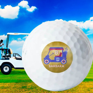 Balles De Golf Gold & Very Blue Golf Panier Nom Monogramme person