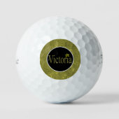 Balles De Golf Golden Flecks Victoria Nom Design, (Recto)