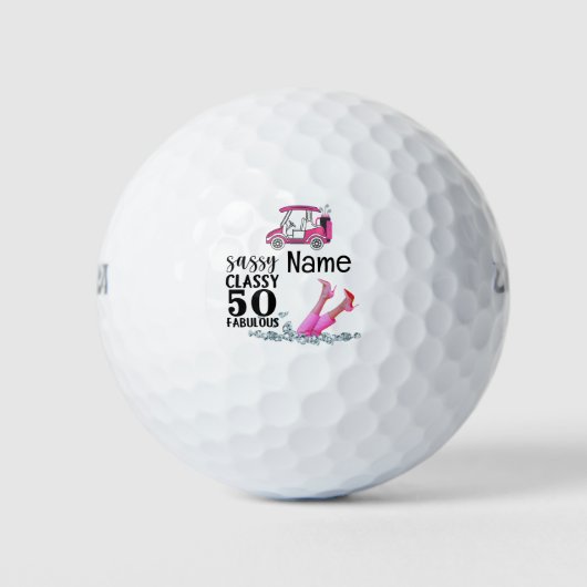 Balles De Golf Golf 50e anniversaire pour femme golfeuse (Devant)