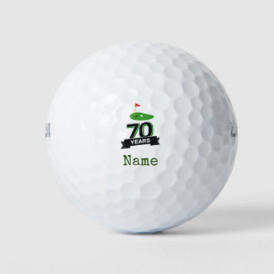 Balles De Golf Golf 70e anniversaire pour golfeur avec drapeau de