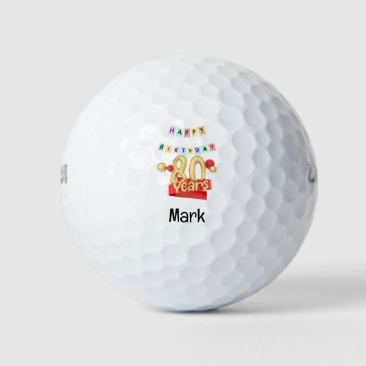 Balles De Golf Golf 80e anniversaire pour Golfer (Devant)