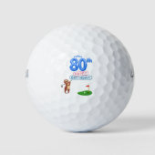 Balles De Golf Golf 80e anniversaire Sloth golfer au drapeau (Devant)