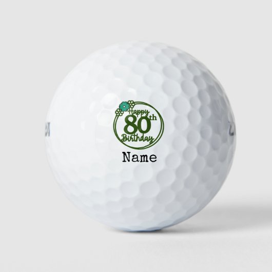 Balles De Golf Golf 80th Birthday golfer Nom Numéro (Devant)